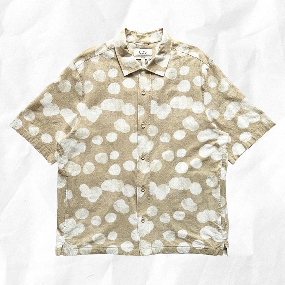 COS Men’s Relaxed Fit Texture Short Sleeve Shirt - Picture 1 of 16